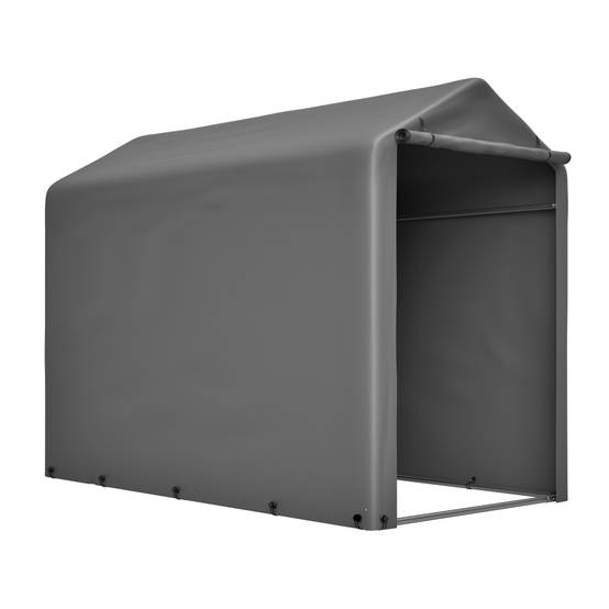 Carport abri vélo compact 187×100×160 cm, bâche PE étanche anti-UV, acier galvanisé gris - Image 6