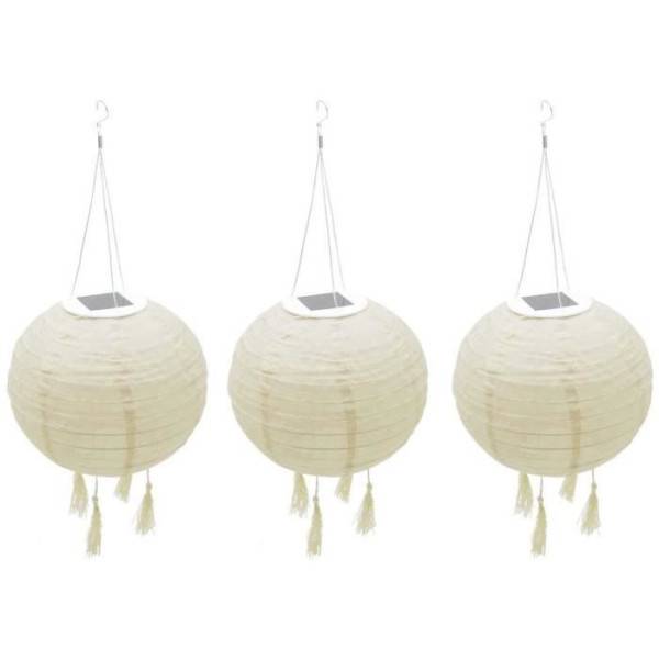 Lumisky - Suspension solaire LED - LUMISKY - HIMALAYA - Ø30cm - Beige, creme et mariage festif - Autonomie 8h - Image 1