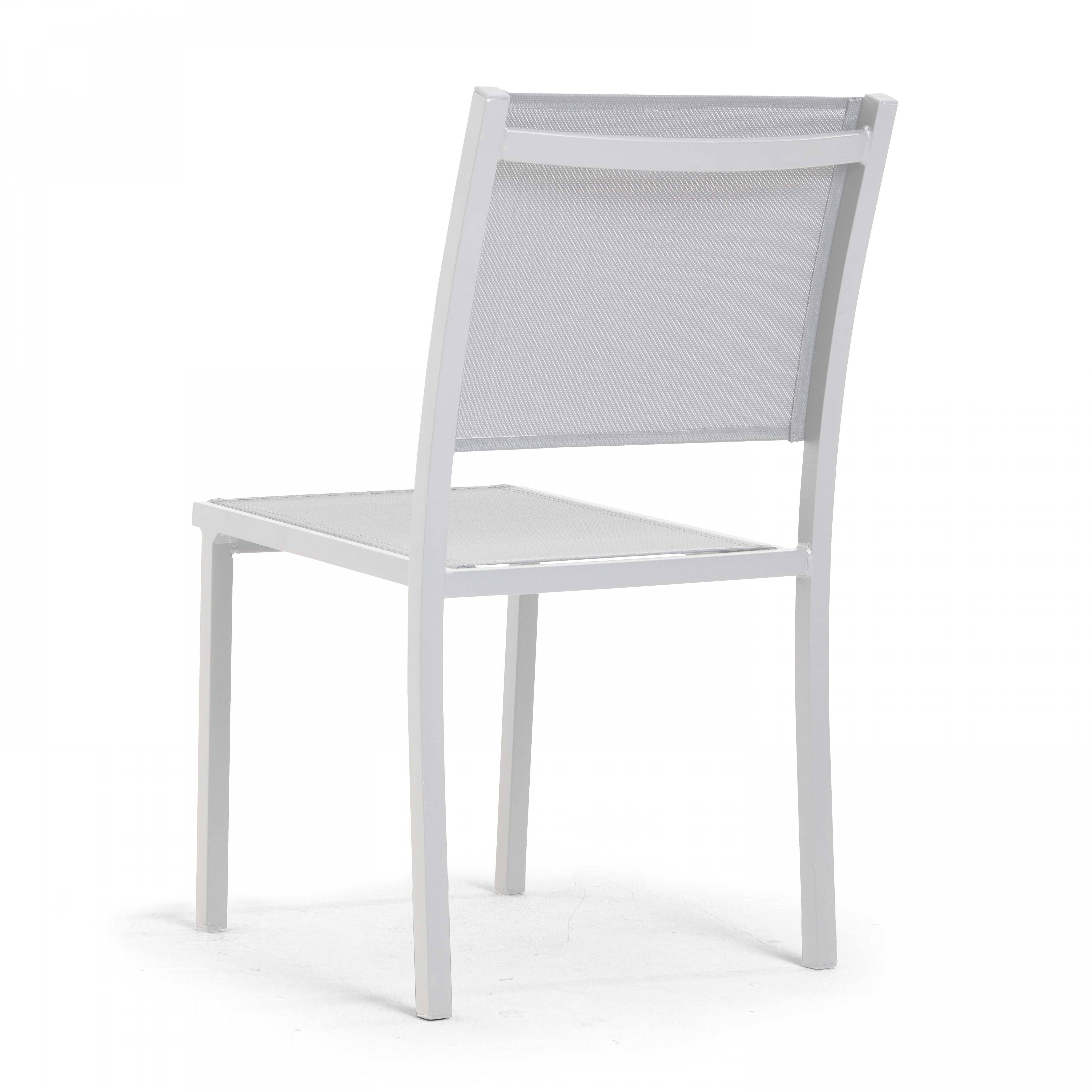 Oviala - Lot de 2 chaises de jardin aluminium et textilène blanc Nice - Oviala - Image 5