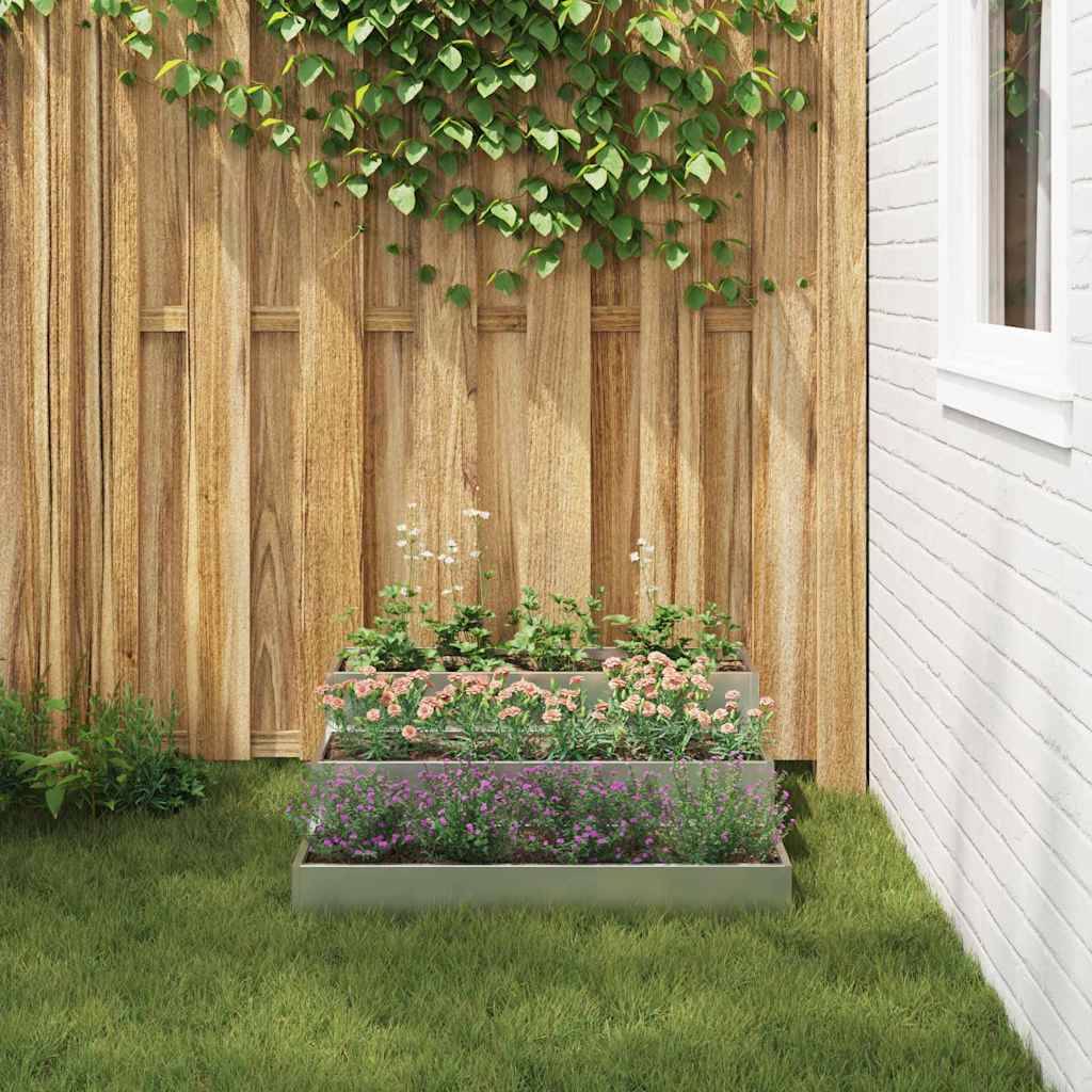 Jardinière Carrée Acier Galvanisé Potager Surélevé Jardin Argent 90cm – ComfortXL Outdoor Living - Image 4