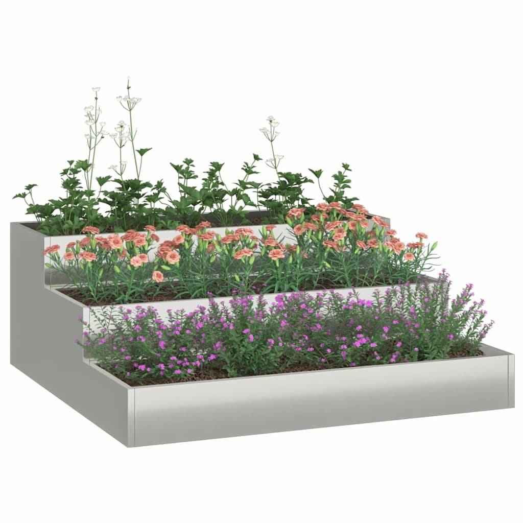 Jardinière Carrée Acier Galvanisé Potager Surélevé Jardin Argent 90cm – ComfortXL Outdoor Living - Image 3