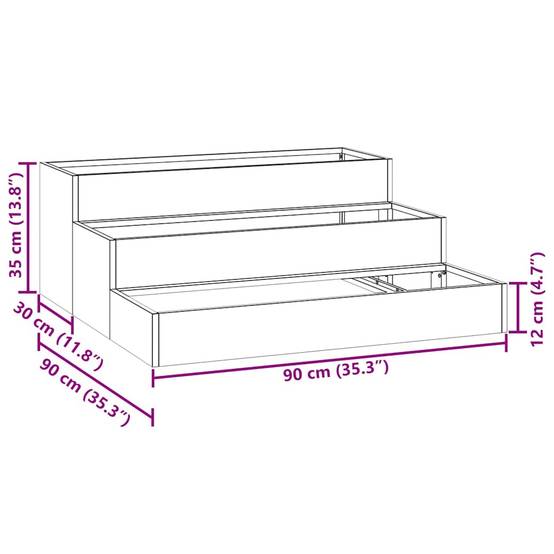 Jardinière Carrée Acier Galvanisé Potager Surélevé Jardin Argent 90cm – ComfortXL Outdoor Living - Image 10
