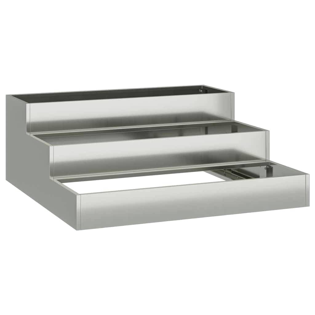 Jardinière Carrée Acier Galvanisé Potager Surélevé Jardin Argent 90cm – ComfortXL Outdoor Living - Image 2