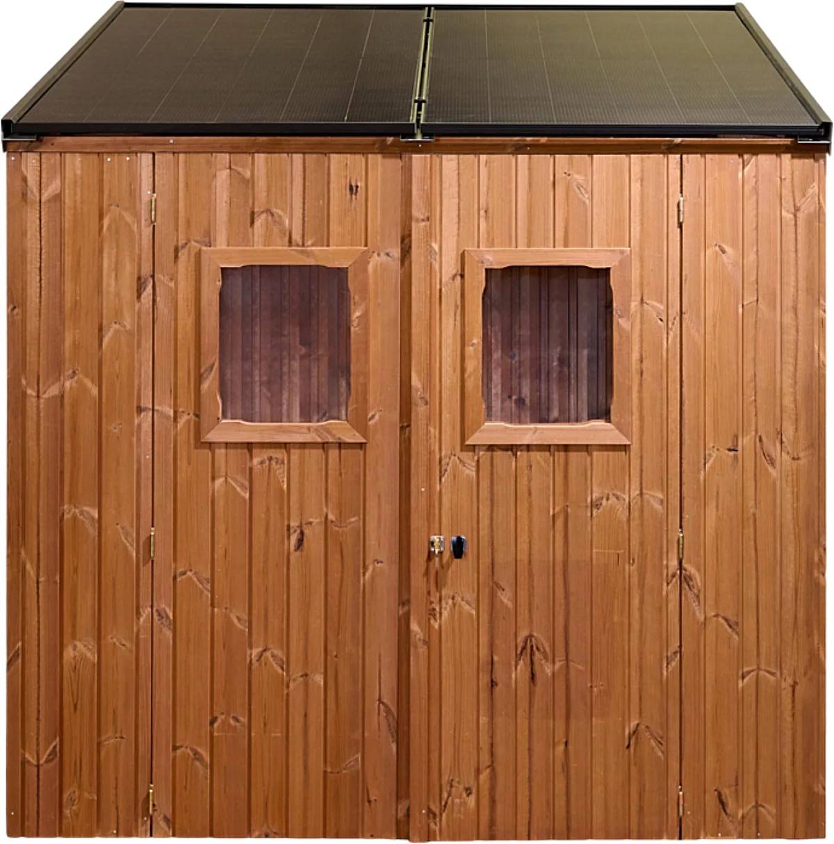 Habrita - Abri de jardin bois thermochauffé monopente 4,48 m² - bardage 19 mm - kit photovoltaïque 1 kWc