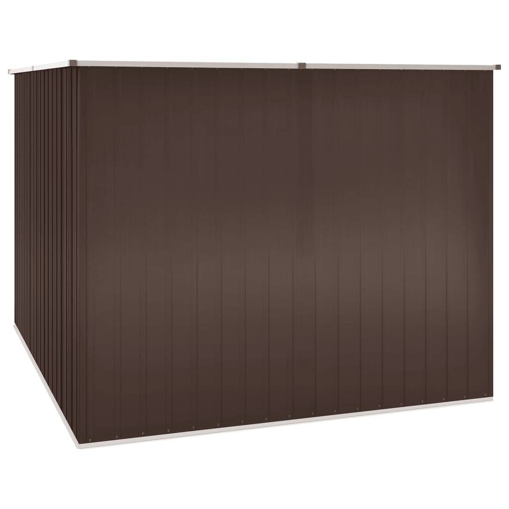 Helloshop26 - Abri de jardin cabane cabanon maison de stockage remise extérieur hangar outils robuste marrron 195 x 198 x 159 cm acier galvanisé marron - Image 3