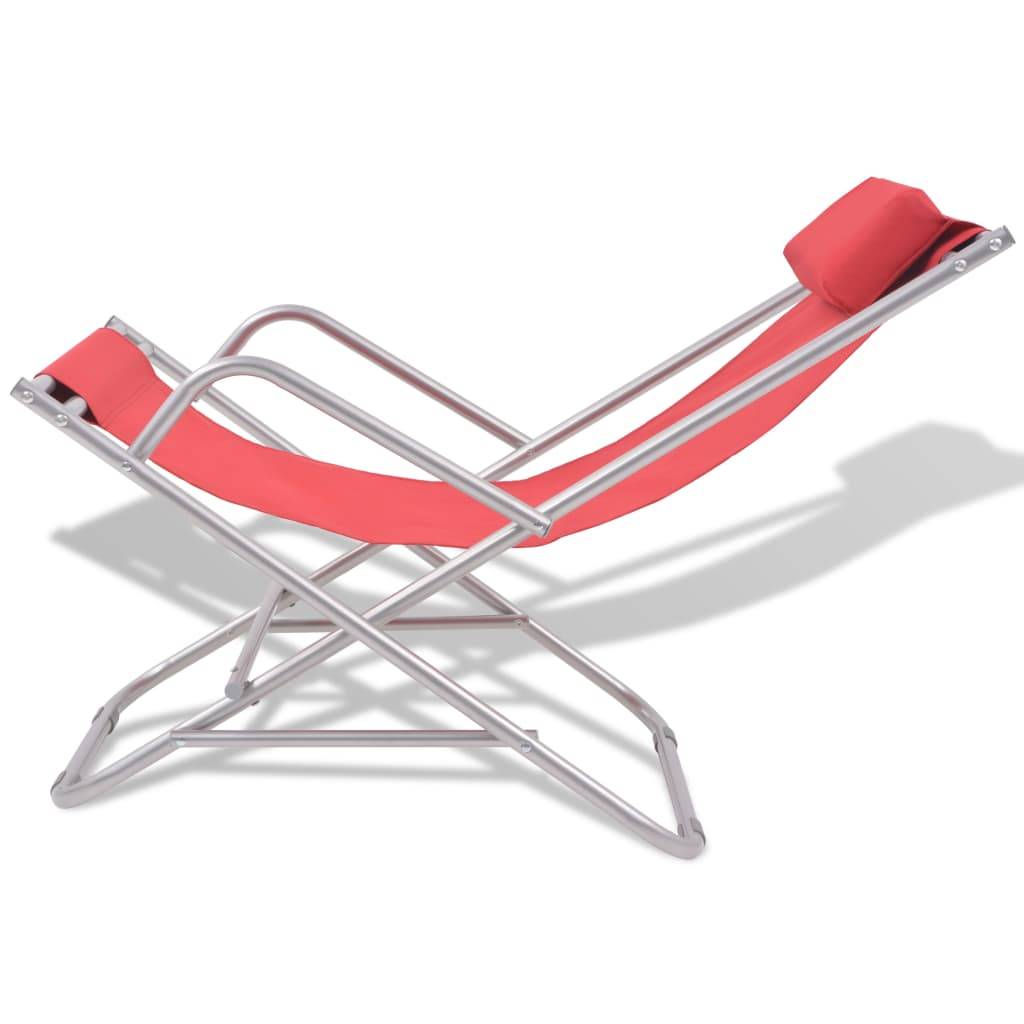 Helloshop26 - Chaises inclinables de terrasse 2 pièces acier rouge - Image 3
