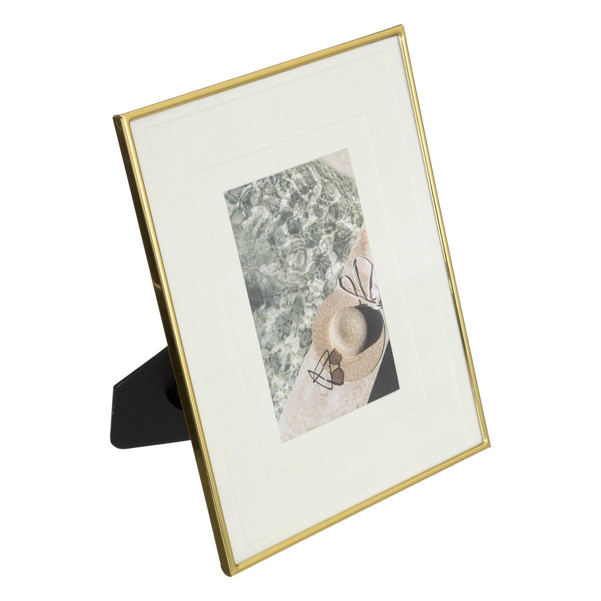Cadre photo 4 tailles d'insert en métal doré à poser ou à susprendre 20 x 25 cm - Image 1