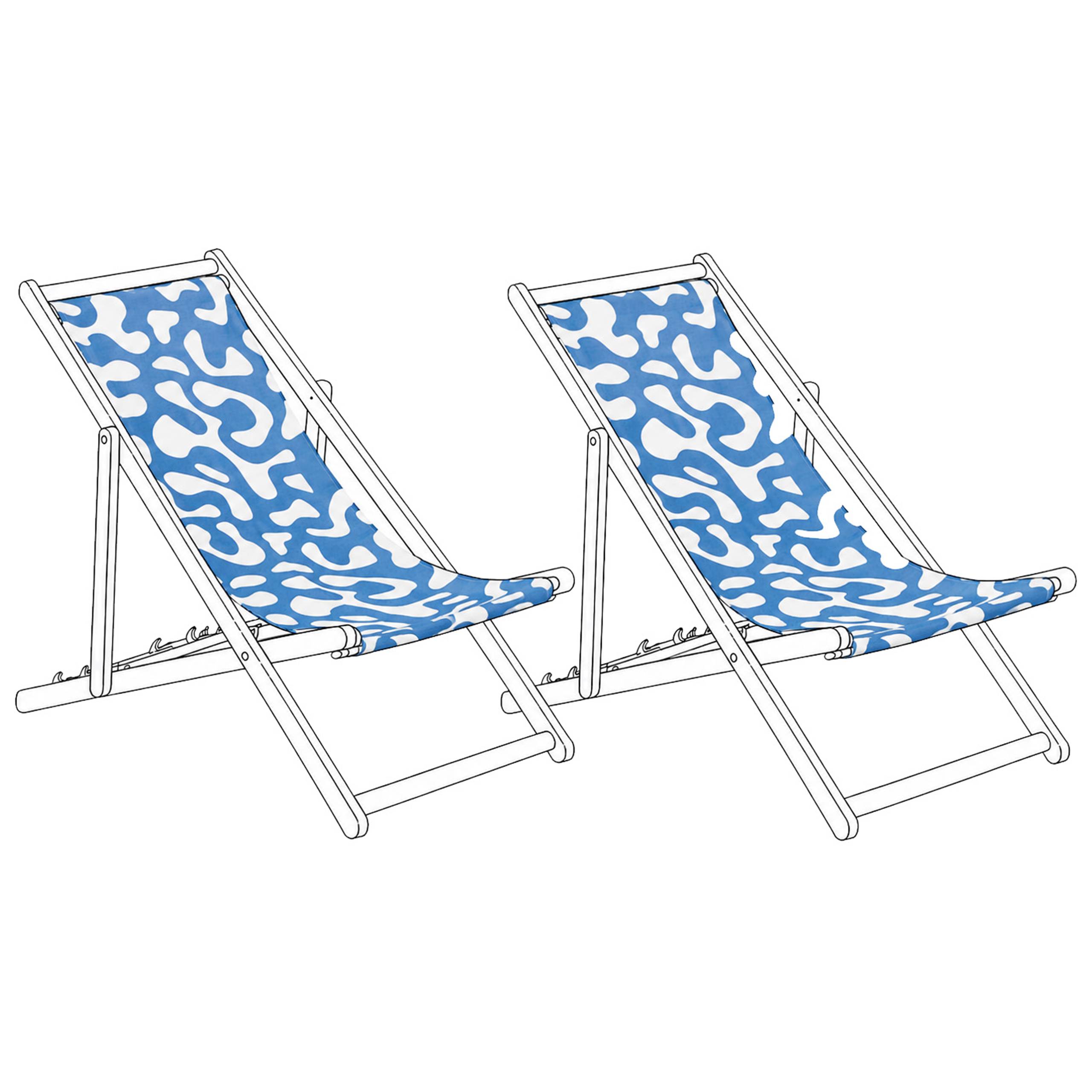 Beliani - Toile pour transat et chilienne Polyester Bleu ANZIO/AVELLINO - 44x113x1- Beliani - Image 2