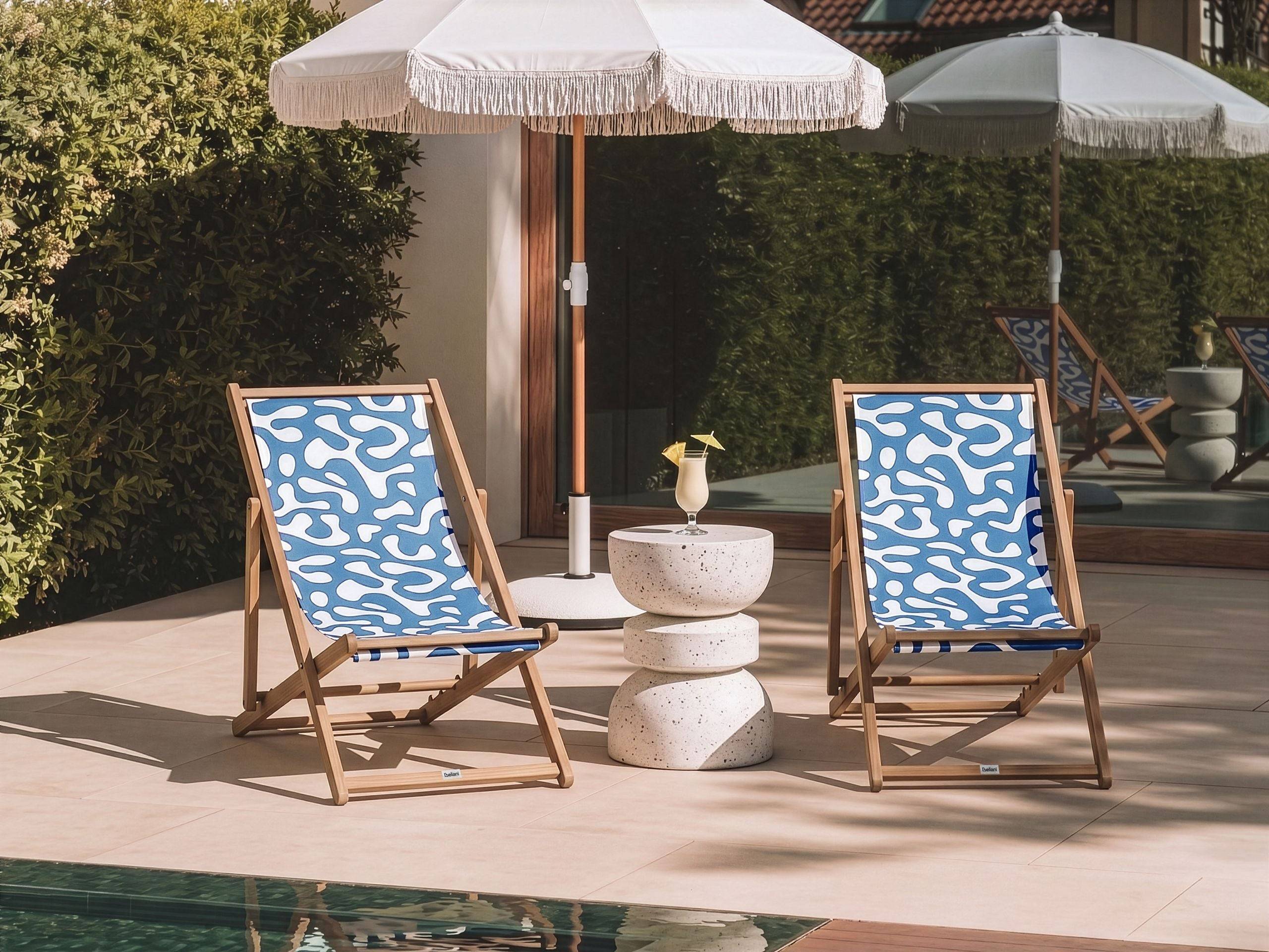 Beliani - Toile pour transat et chilienne Polyester Bleu ANZIO/AVELLINO - 44x113x1- Beliani - Image 1