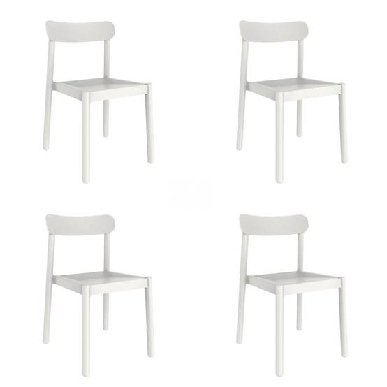 Set 4 chaises intérieur, extérieur blanc ELBA garbar - Image 1