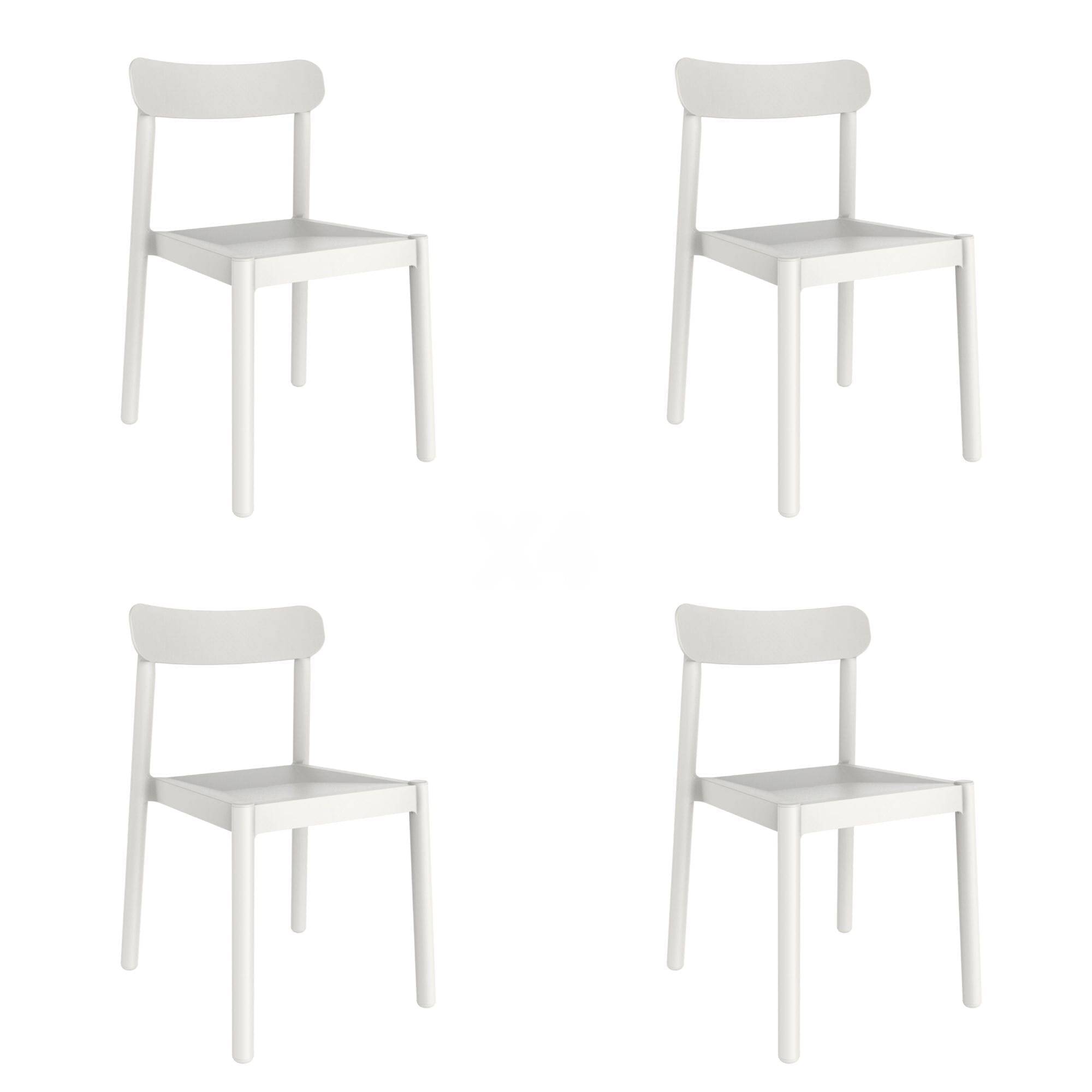 Set 4 chaises intérieur, extérieur blanc ELBA garbar - Image 1