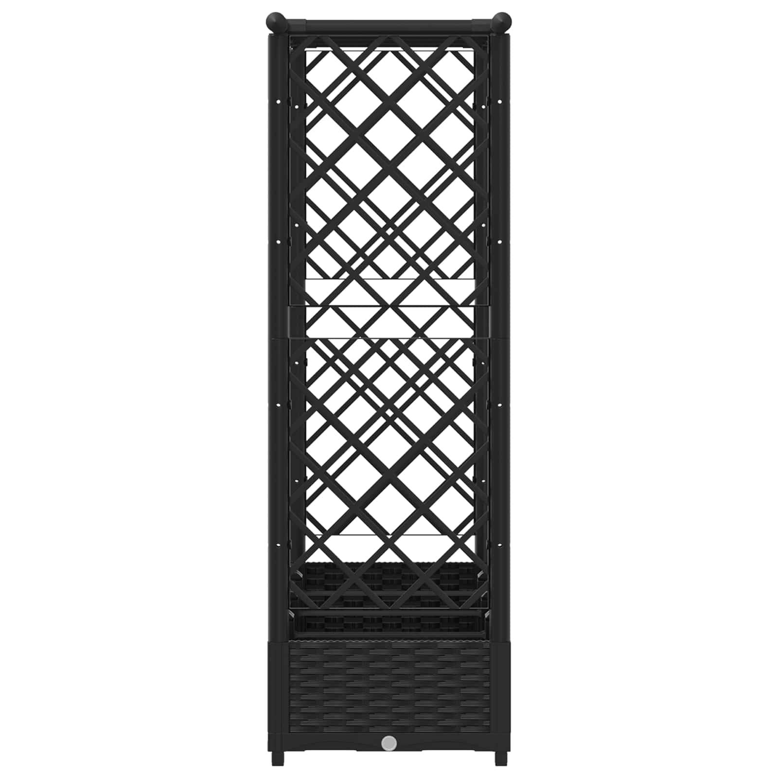 ComfortXL - Jardinière surélevée polypropylène grand format avec treillis et toit plat Noir - ComfortXL Outdoor Living - Image 5