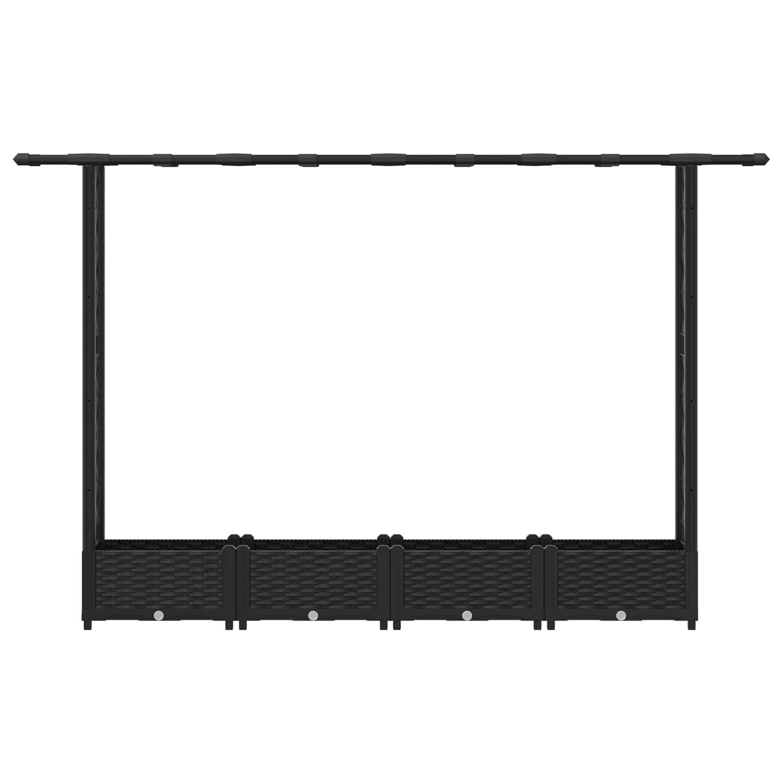 ComfortXL - Jardinière surélevée polypropylène grand format avec treillis et toit plat Noir - ComfortXL Outdoor Living - Image 4
