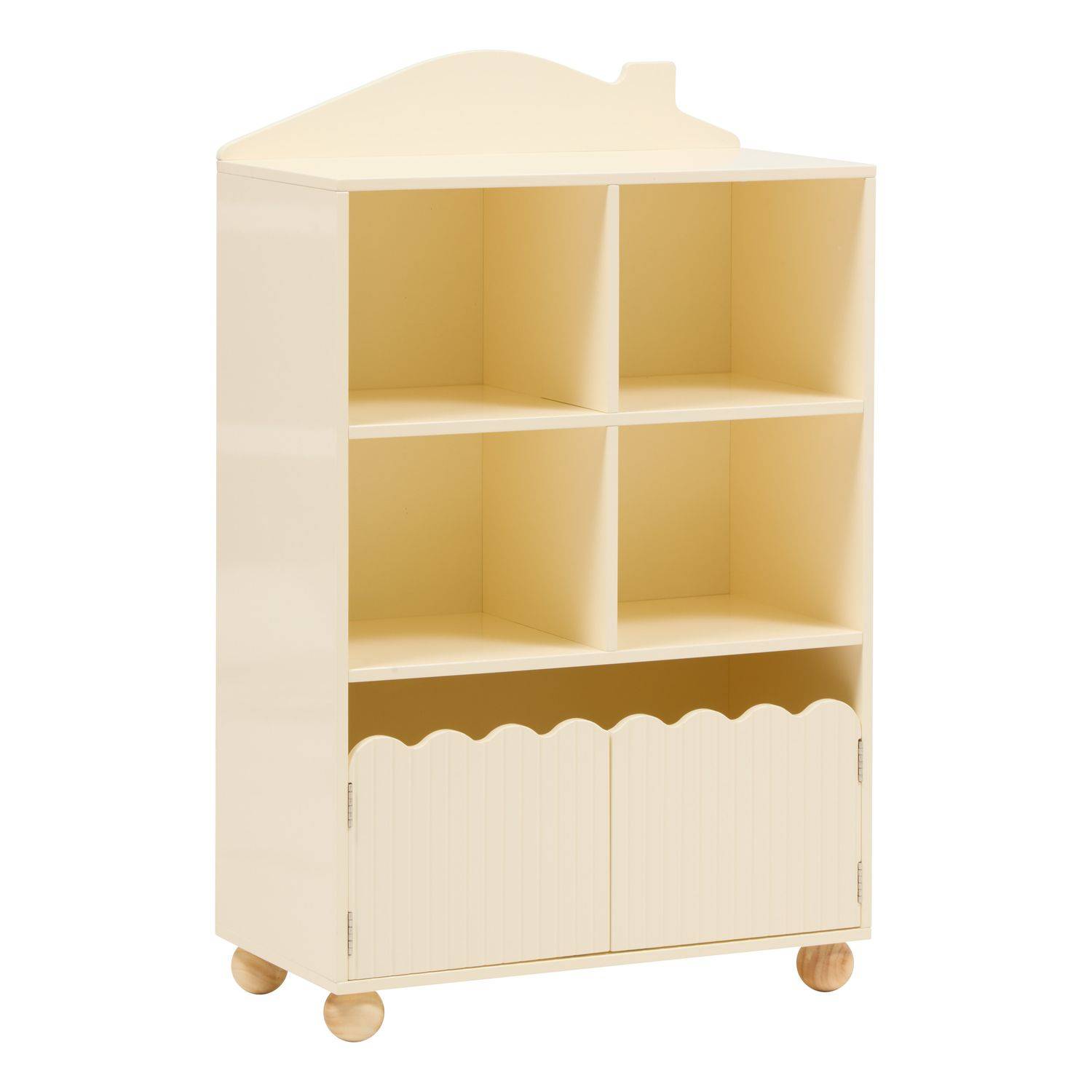 Bibliothèque enfant 2 portes et 4 niches BOULI - Beige - Atmosphera - Image 1