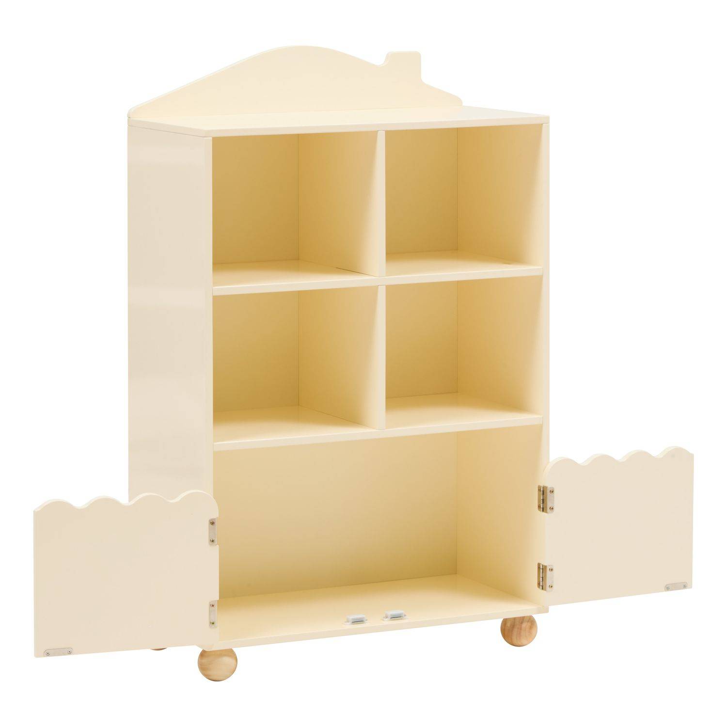 Bibliothèque enfant 2 portes et 4 niches BOULI - Beige - Atmosphera - Image 3