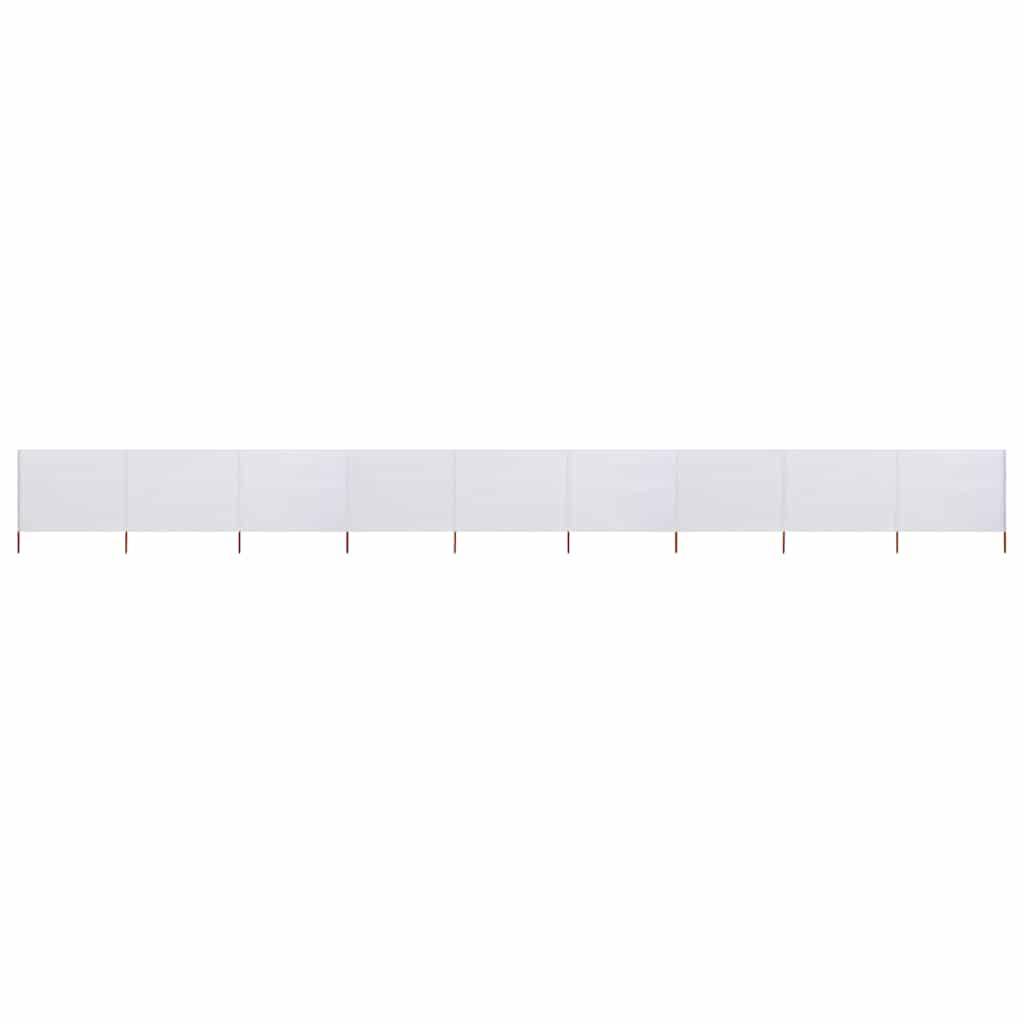 Paravent tissu et bois blanc sable 1200 x 120 cm - PANGIVO - Image 1