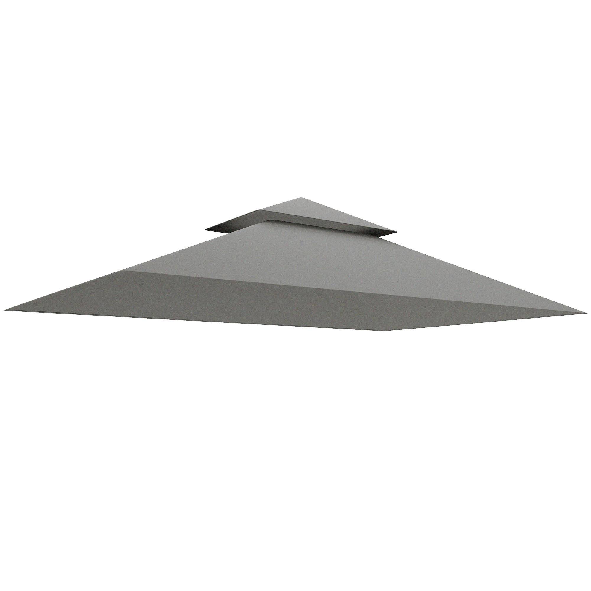 Outsunny - Toit de rechange tonnelle barbecue 2,4x1,5m auvent abri 2 niveaux polyester 160g/m² Anti-UV gris clair - Outsunny - Image 1