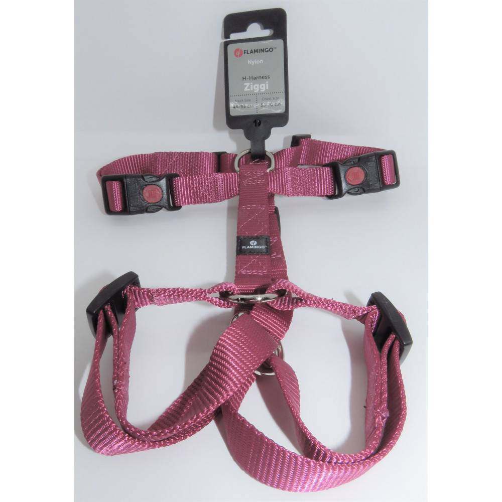 Flamingo - Harnais H Ziggi  L/XL tour de cou 45 -65 cm 20 MM. rouge cerise pour chien. - Image 4