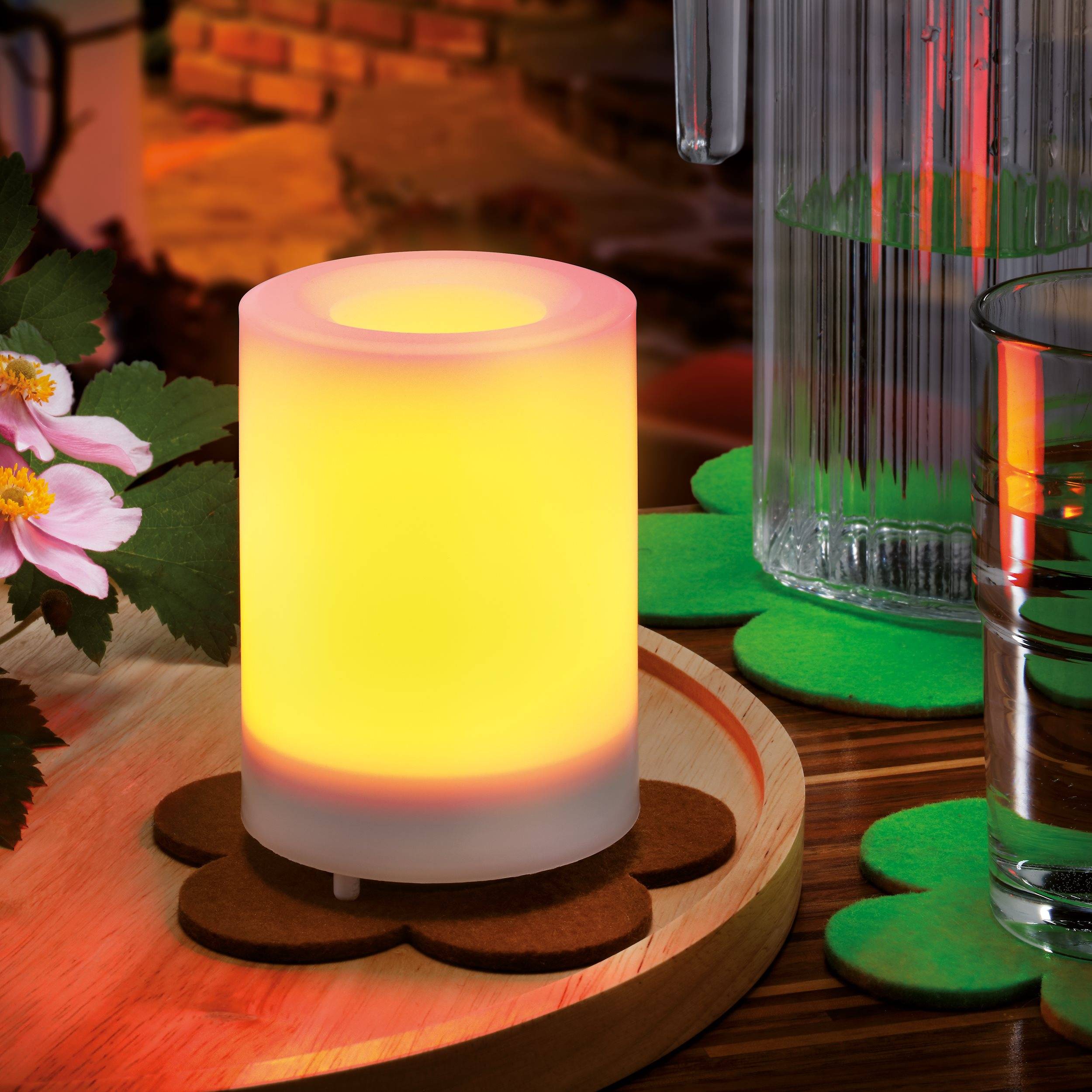 esotec - esotec Solar LED Bougie Mila 7,5x10cm Lumière vacillante Effet vacillant outdoor 102231 - Image 1