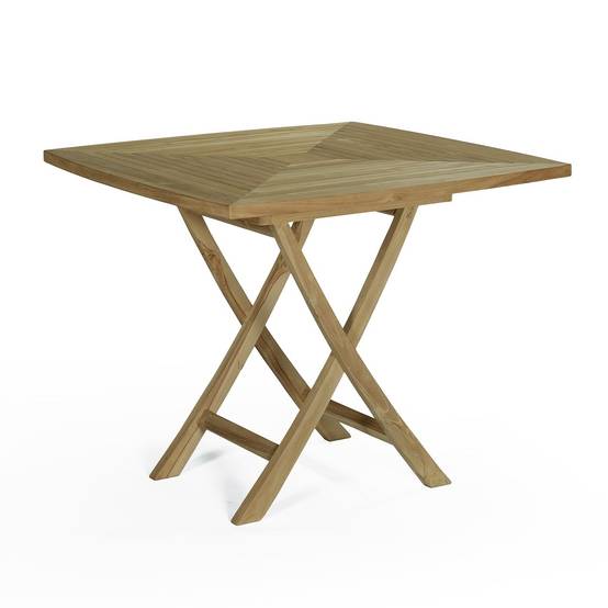 Teck'Attitude - Table pliante carrée en teck massif Cardif 90 x 90 cm - TECK'Attitude - Image 1