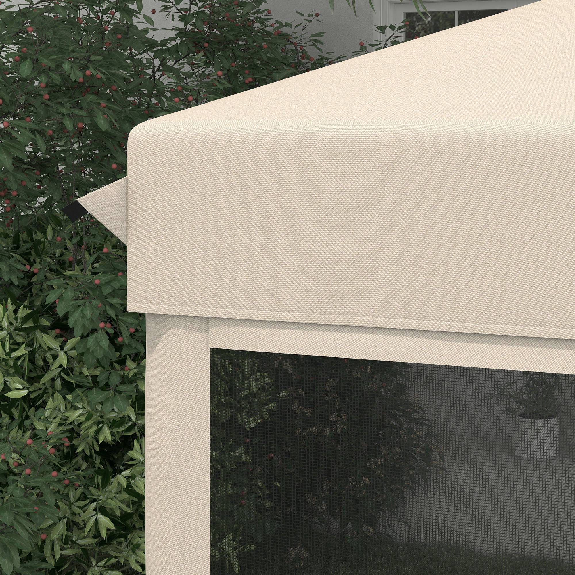 Tonnelle de jardin 3x3m avec moustiquaires anti-UV, structure en acier et sac de transport pour patio, terrasse et fêtes (beige) - Image 10