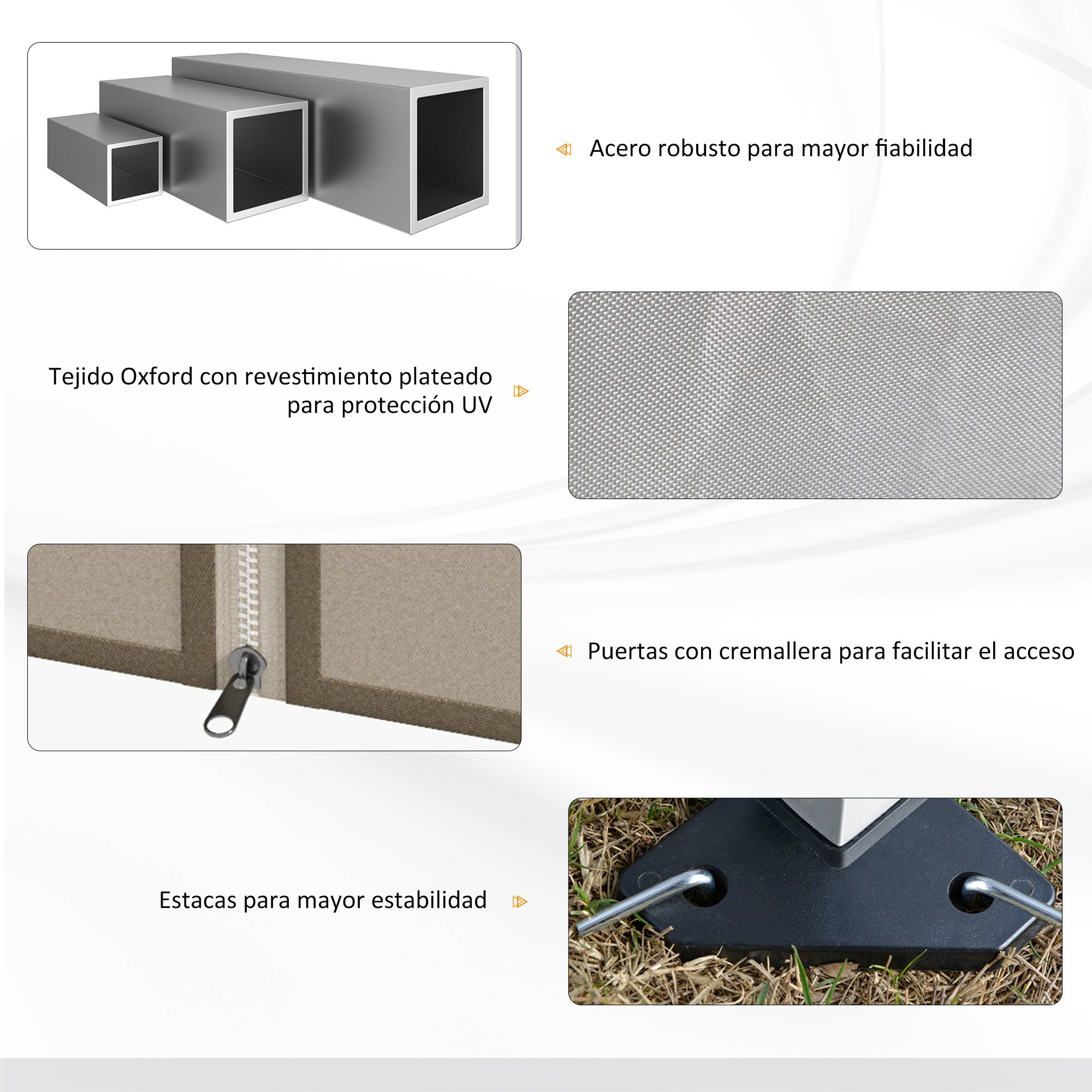 Tonnelle de jardin 3x3m avec moustiquaires anti-UV, structure en acier et sac de transport pour patio, terrasse et fêtes (beige) - Image 9