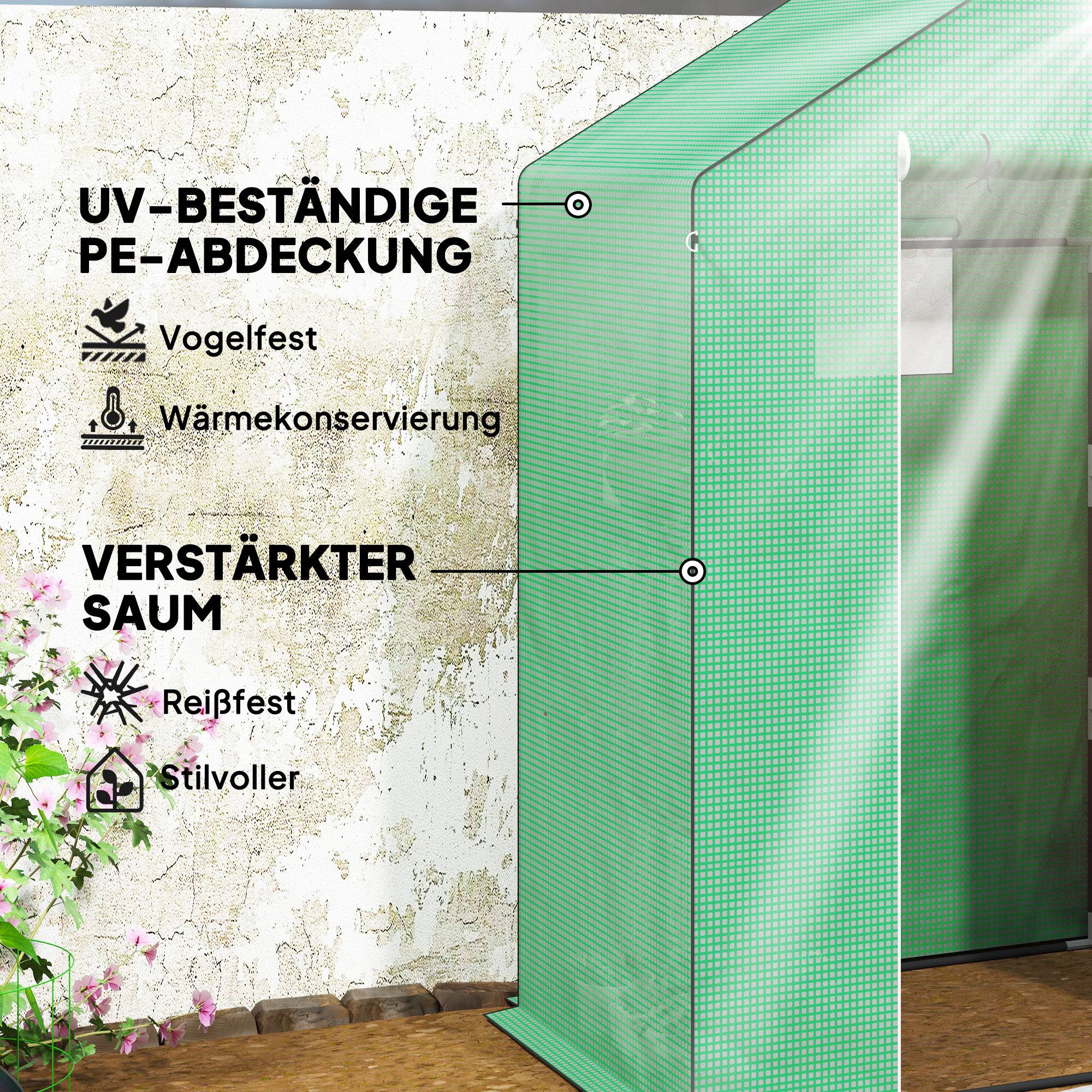 Serre de Jardin Acier PE pour Tomates Plantes avec Étagères 143x74x190cm Vert - ComfortXL Outdoor Living - Image 5