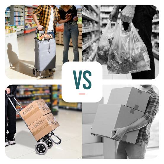 Vounot - Chariot de courses 2 roues pliable 59L gris - Image 4