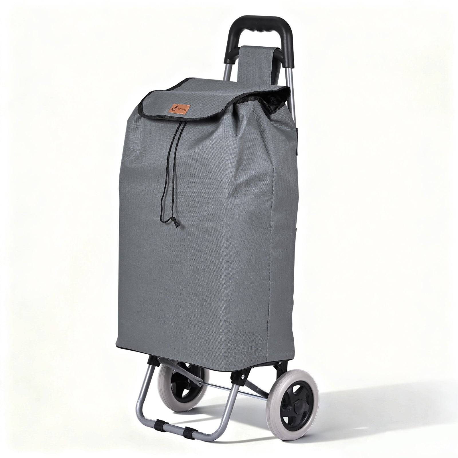 Vounot - Chariot de courses 2 roues pliable 59L gris
