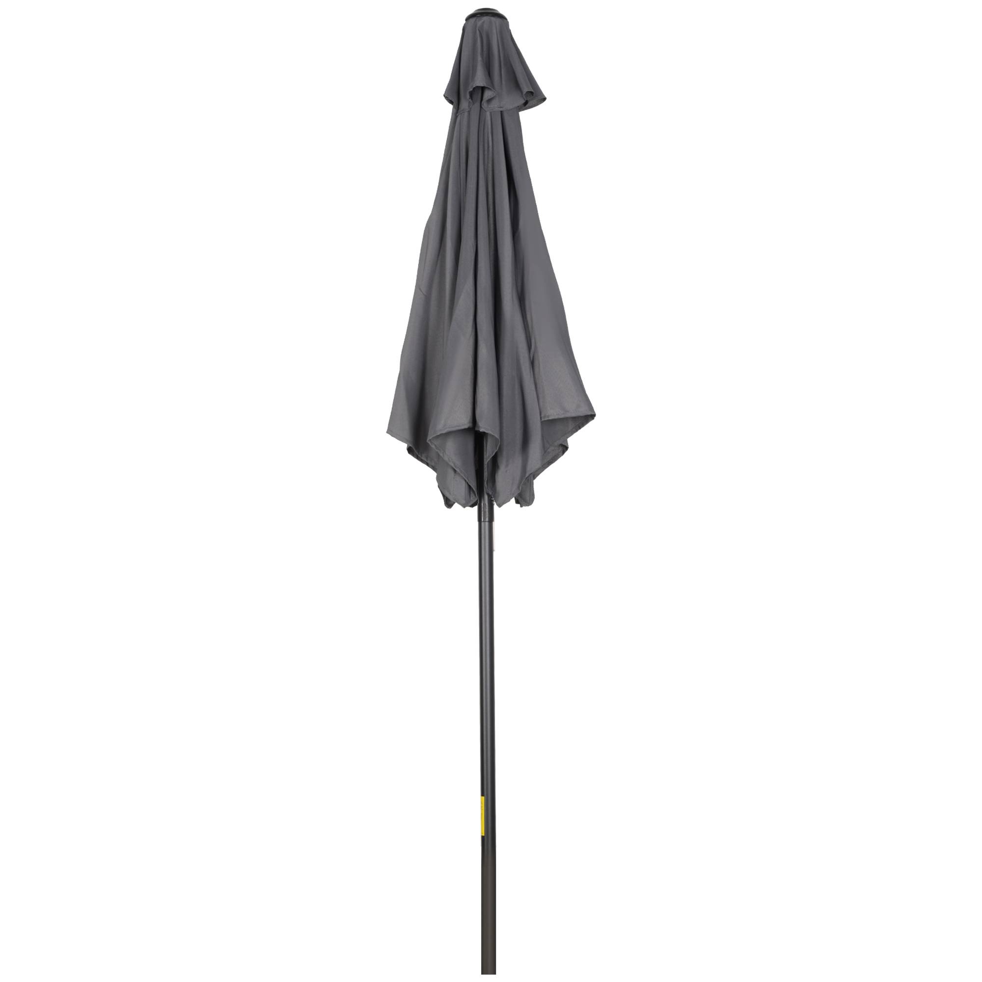 Parasol de jardin 2 x 2 m à 6 baleines et aération, en aluminium, métal et polyester, gris foncé - Image 2