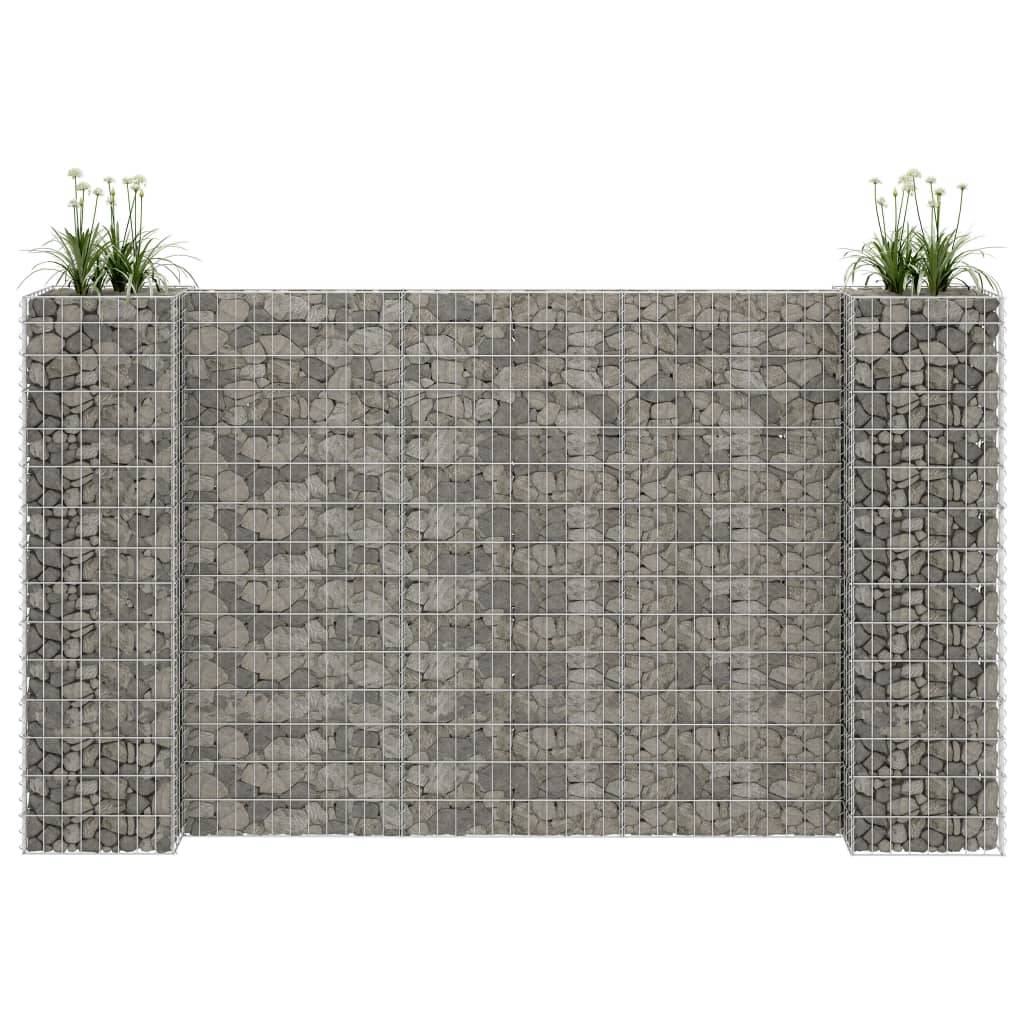 Jardinière | Pot de fleurs | Cache-pot | Bac à fleurs à gabion en H Fil d'acier 260x40x150 cm - Image 2