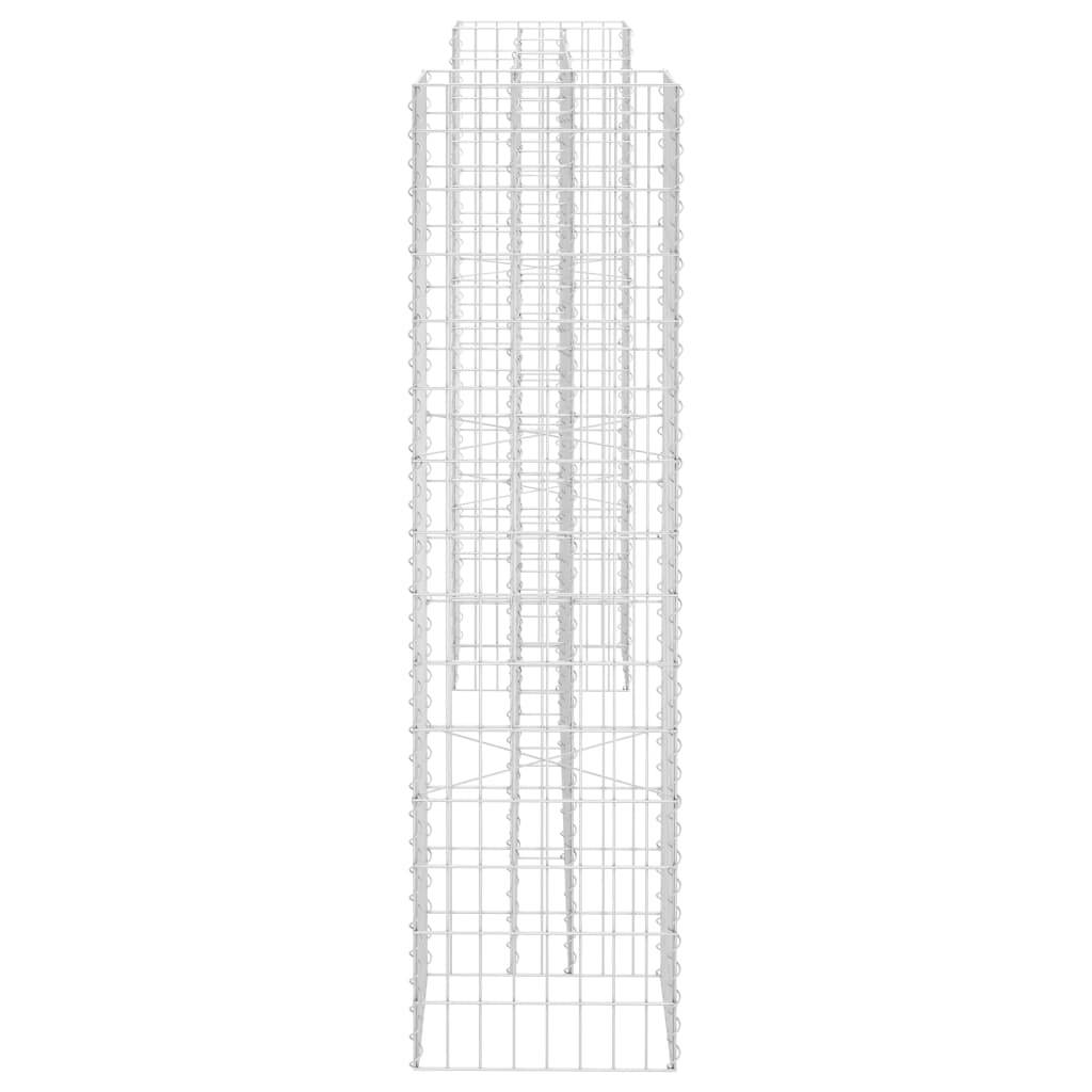 Jardinière | Pot de fleurs | Cache-pot | Bac à fleurs à gabion en H Fil d'acier 260x40x150 cm - Image 4