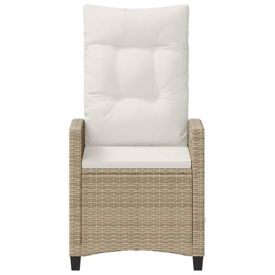 Chaise de jardin acier et polyester beige et crème 56 x 60 x 112 cm - PANGIVO - Image 5