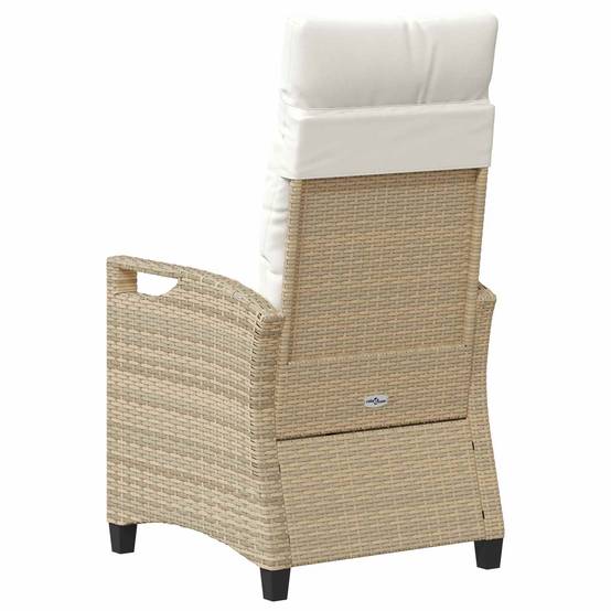 Chaise de jardin acier et polyester beige et crème 56 x 60 x 112 cm - PANGIVO - Image 7