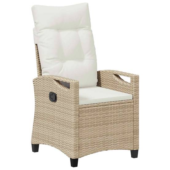 Chaise de jardin acier et polyester beige et crème 56 x 60 x 112 cm - PANGIVO - Image 4