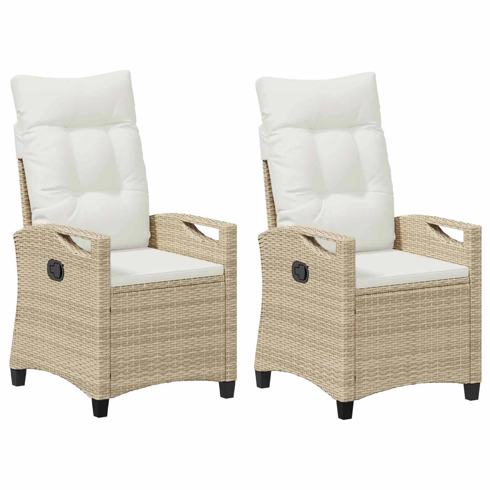 Chaise de jardin acier et polyester beige et crème 56 x 60 x 112 cm - PANGIVO - Image 2