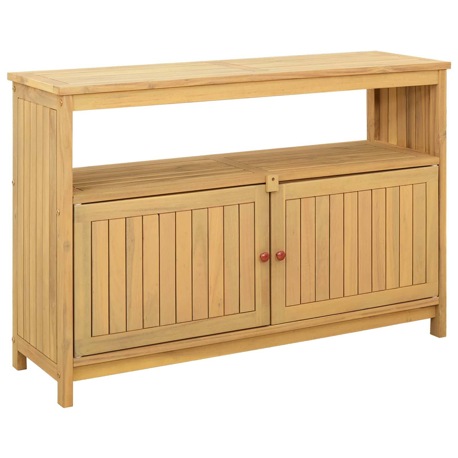 Table console jardin bois acacia clair 110 x 35 x 75 cm - PANGIVO - Image 2