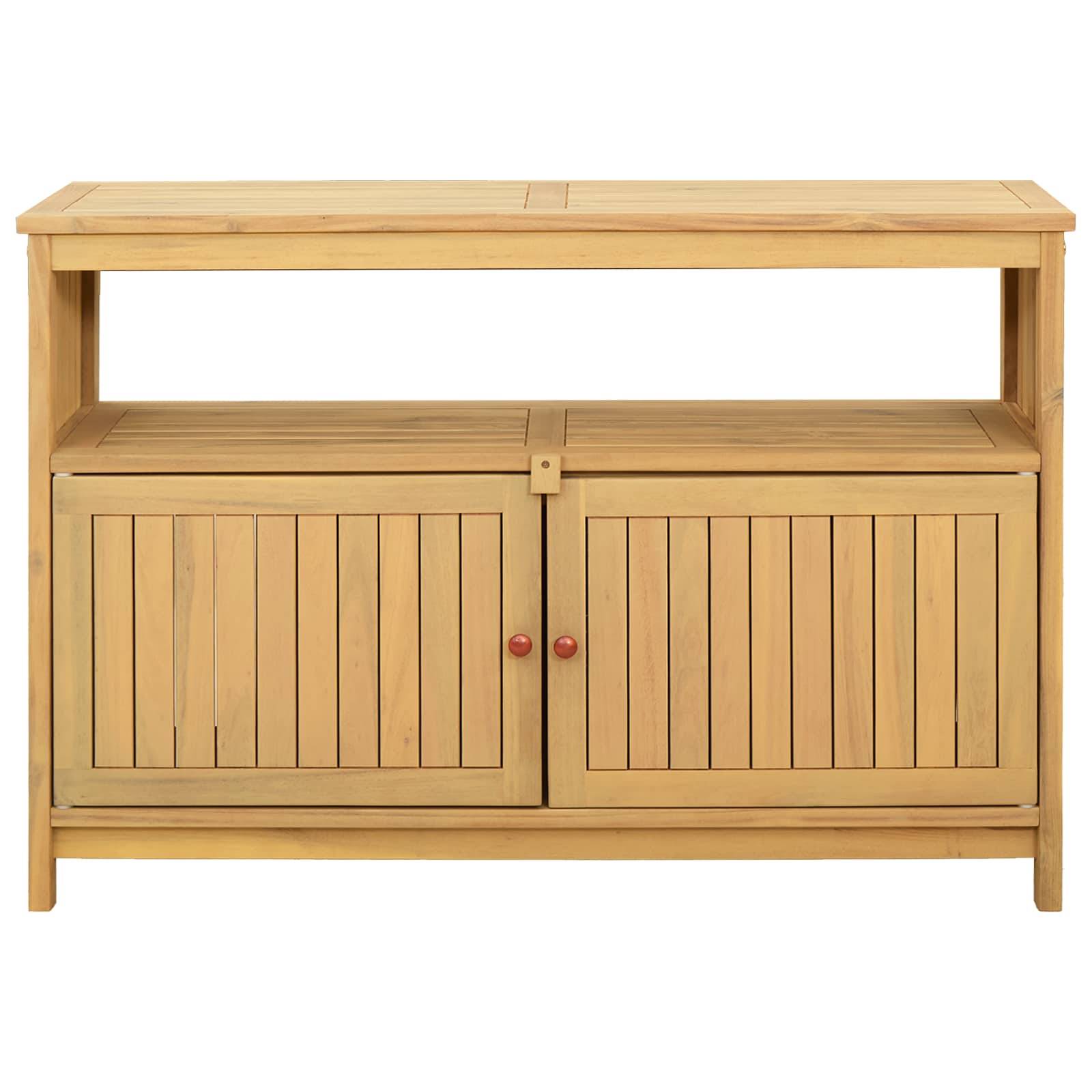 Table console jardin bois acacia clair 110 x 35 x 75 cm - PANGIVO - Image 5