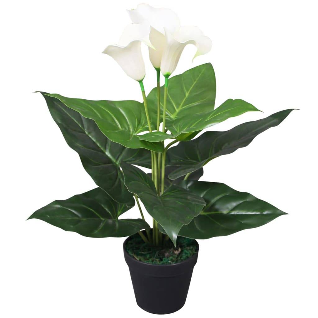 Plante artificielle lis Calla plastique blanc 12.5 x 12.5 x 45 cm - PANGIVO - Image 1