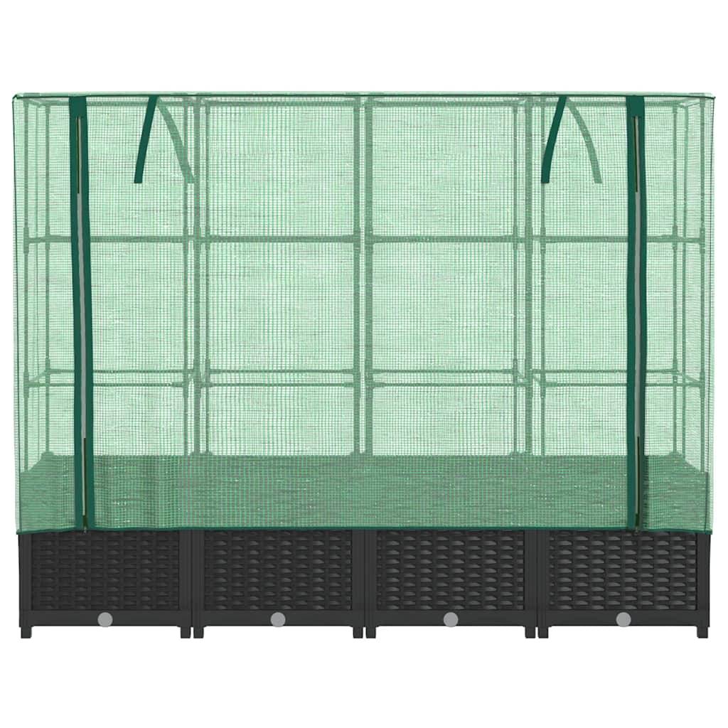 PANGIVO - Carré potager surélevé PP noir avec housse en PE vert 160 x 40 x 138 cm - PANGIVO - Image 4