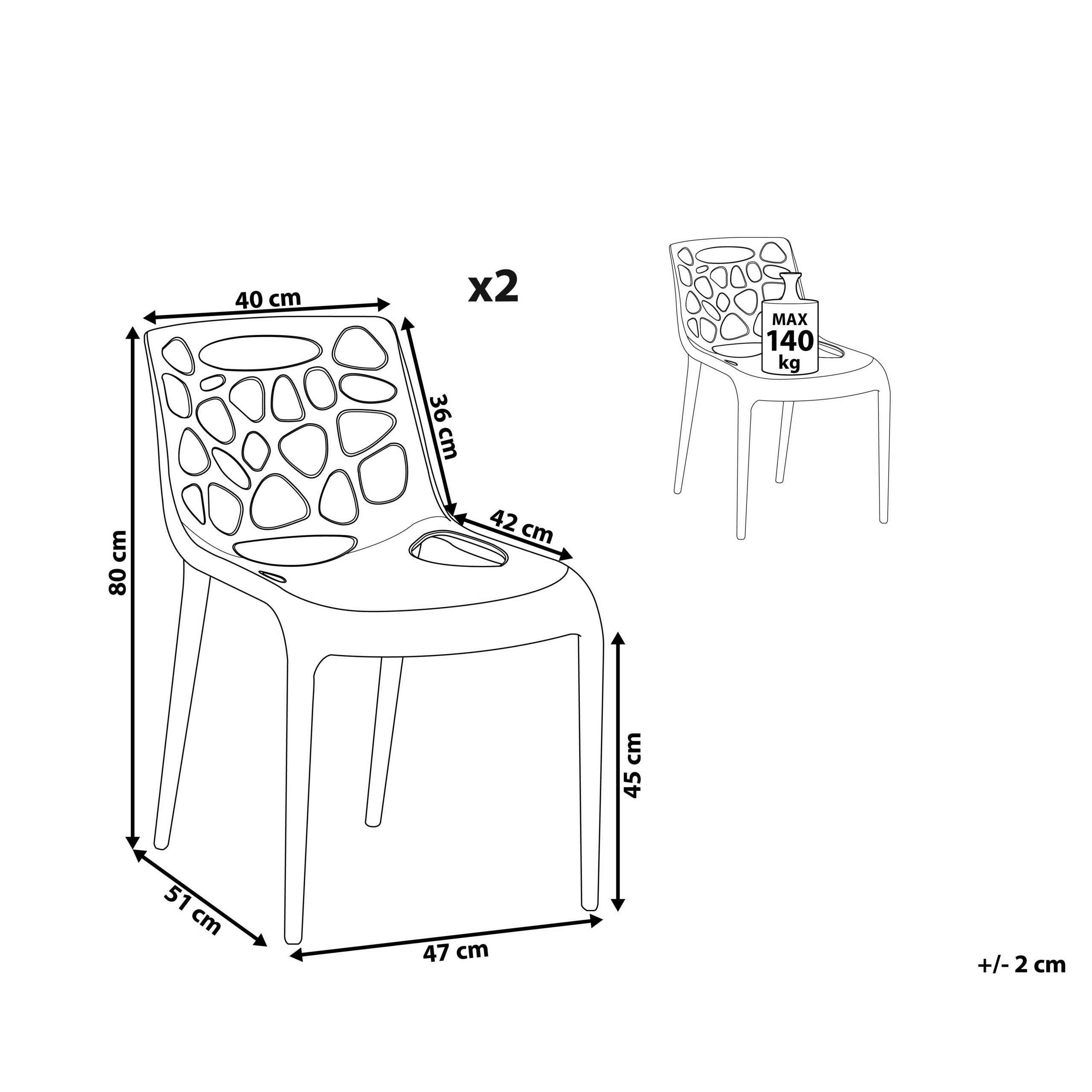 Chaise d'Intérieur et d'Extérieur en Plastique Noir Empilable Résistante pour Salon Salle à Manger ou Jardin au Style Moderne - Image 3