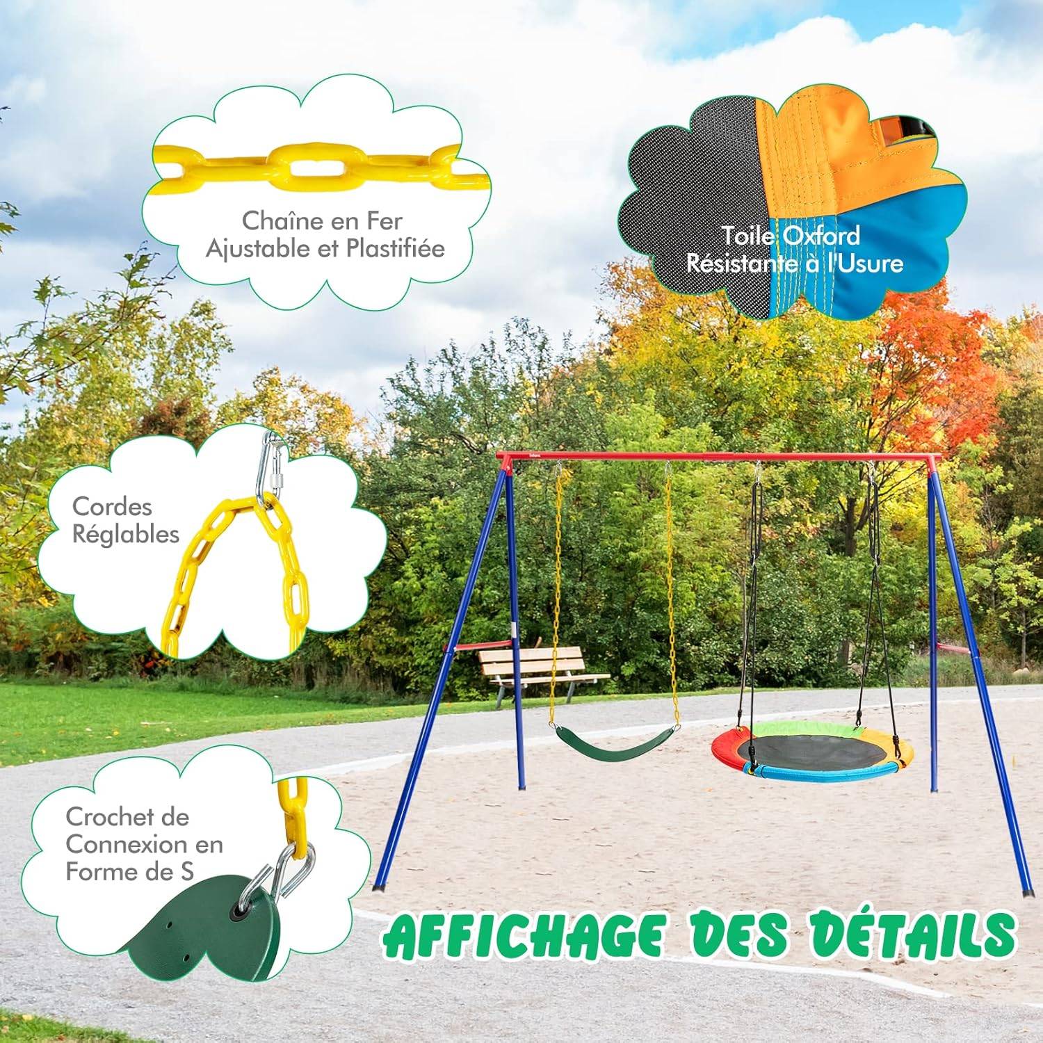 Balançoire Nid d'Oiseau Ø1m Charge Maximum 150kg - Image 3