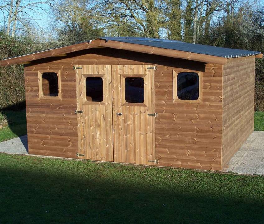 Habrita - Abri THERMABRI madriers - 19,69 m² sans plancher - toit double pente bac acier Habrita - Image 2