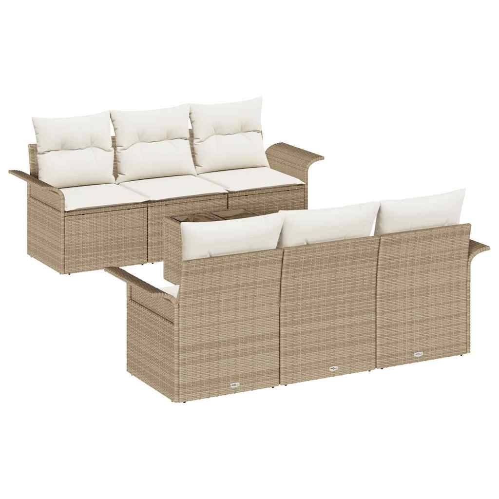 ComfortXL - Salon de Jardin d'Angle 7 Pièces en Polyrotin Design Contemporain Beige – ComfortXL Outdoor Living - Image 2