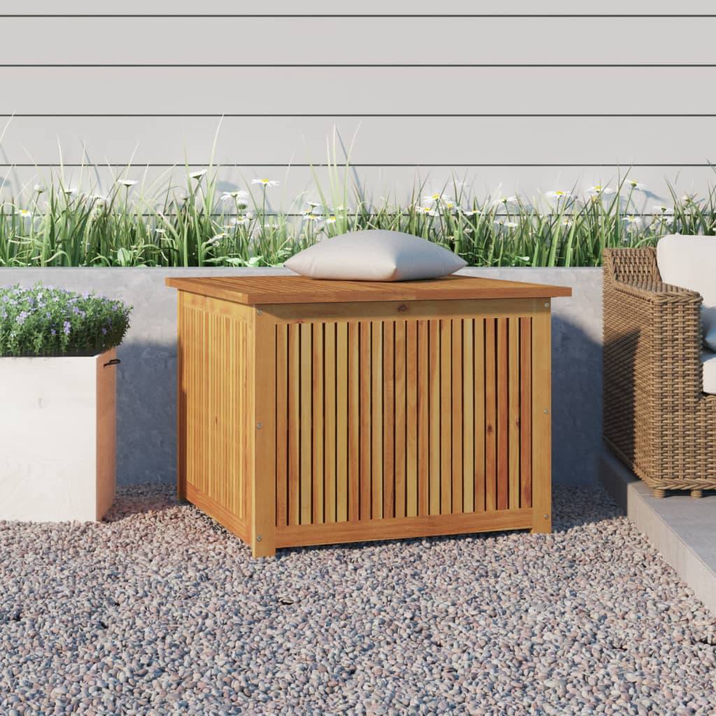 Coffre de rangement - Boîte de rangement extérieure - Coffre de jardin 75x75x58 cm bois massif d'acacia - Image 2
