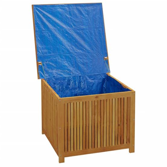 Coffre de rangement - Boîte de rangement extérieure - Coffre de jardin 75x75x58 cm bois massif d'acacia - Image 3