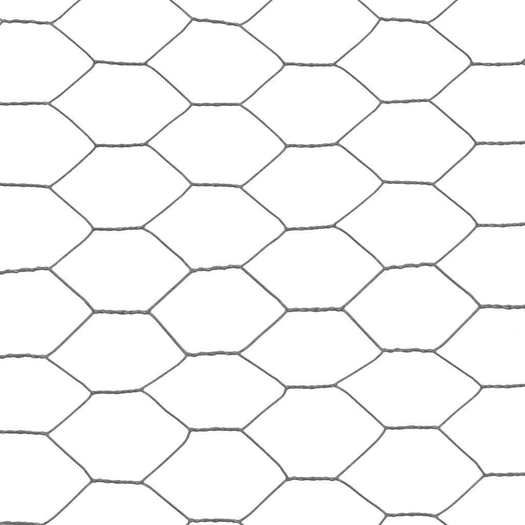 Grillage Élevage Acier PVC Clôture Souple Moyenne 25mm 25x1,2m Gris - ComfortXL Outdoor Living - Image 4
