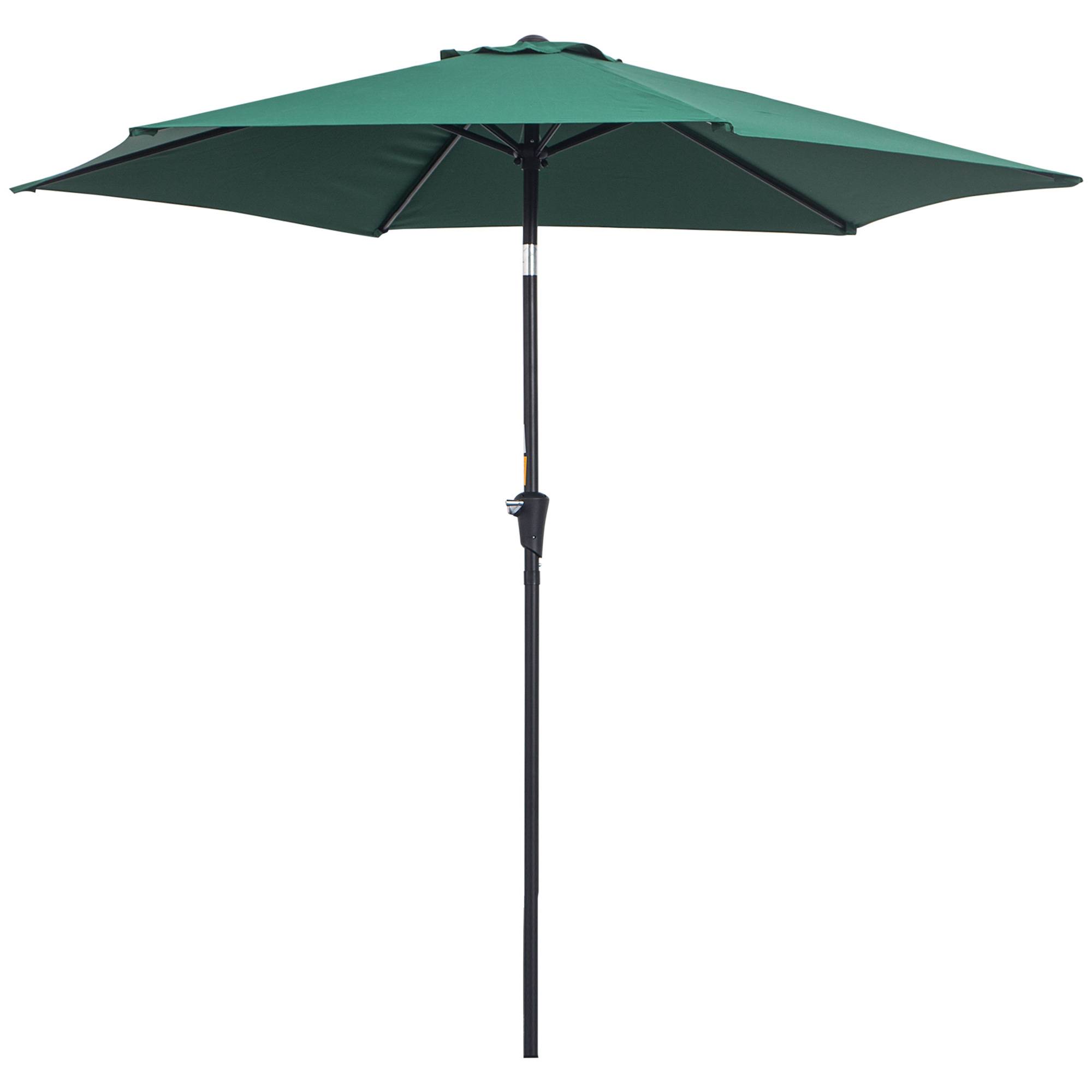 Parasol droit parasol inclinable de jardin balcon manivelle - 260x260x235cm Métal Vert foncé fr334 - Image 2