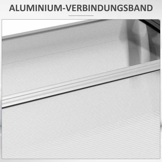 Auvent de porte polycarbonate pour entrée protection pluie et UV 200x96cm Noir - ComfortXL Outdoor Living - Image 9