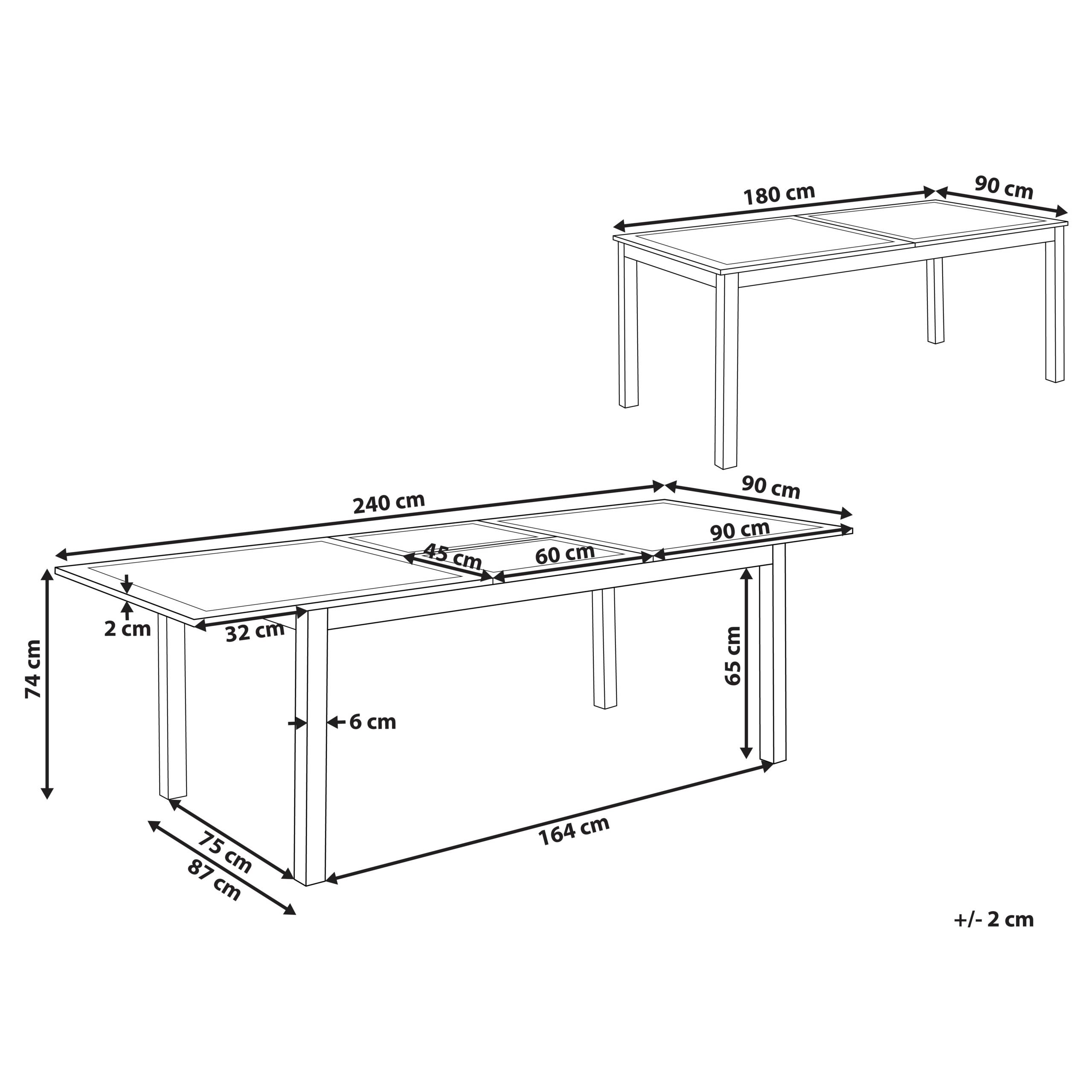 Beliani - Table de repas, 8 Personnes Aluminium Blanc SKALOMA - Beliani - Image 3